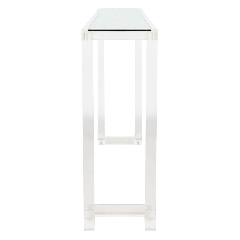 Mesa consola moderna de acrílico – Transparente, 60"An. x 10"Prof. x 30"Al.
