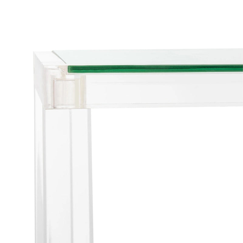 Mesa consola moderna de acrílico – Transparente, 60"An. x 10"Prof. x 30"Al.