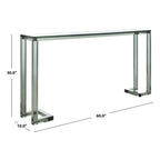 Mesa consola moderna de acrílico – Transparente, 60"An. x 10"Prof. x 30"Al.