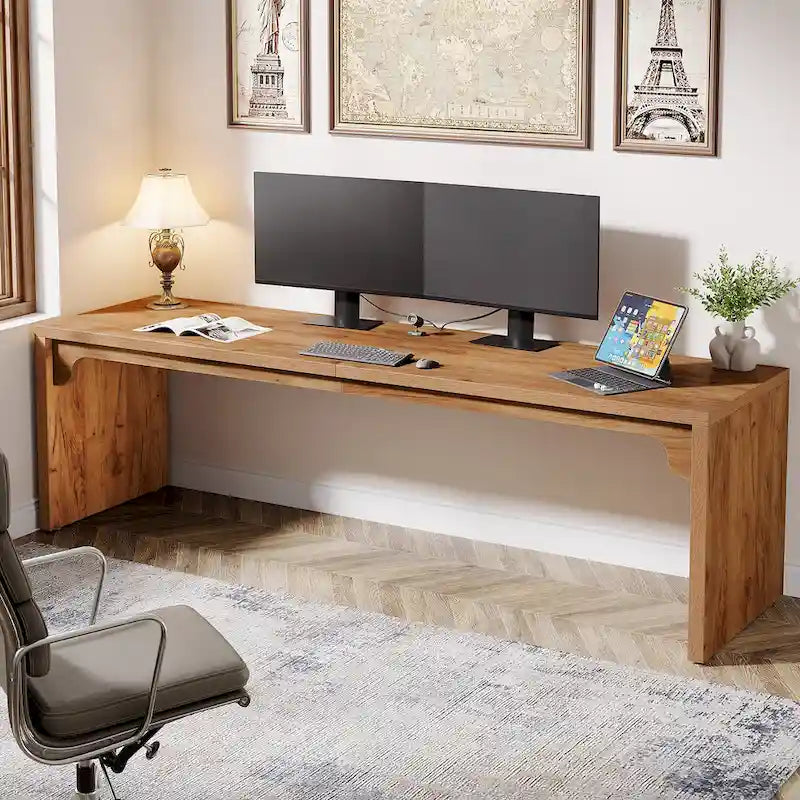 Escritorio de ordenador extragrande de 70.87", escritorio doble para oficina en casa