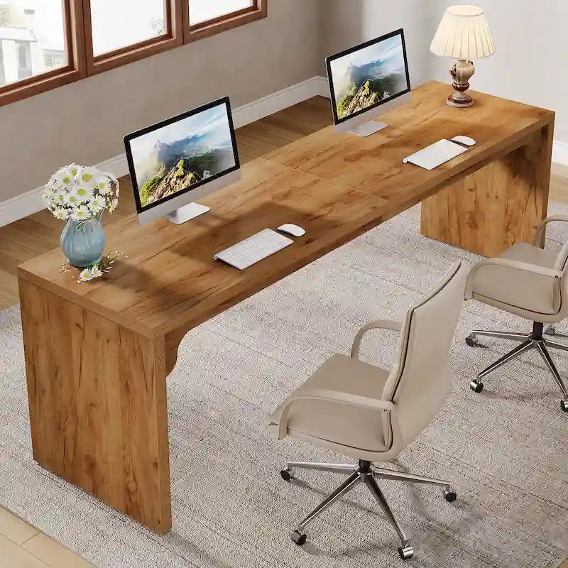 Escritorio de ordenador extragrande de 70.87", escritorio doble para oficina en casa