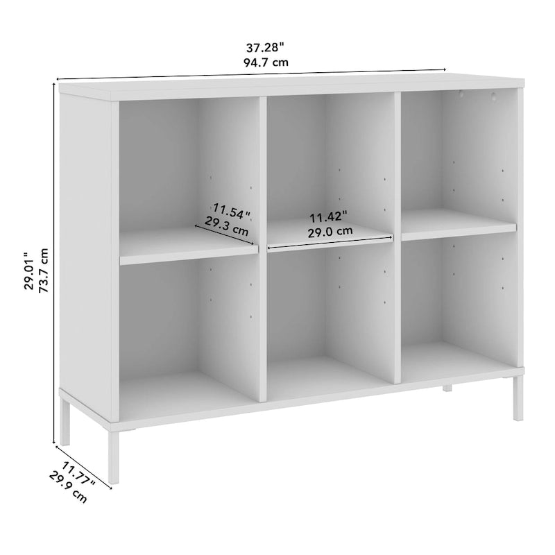Organizador de Almacenamiento de 6 Cubos Estantería con Patas de Acero – Estantes Ajustables