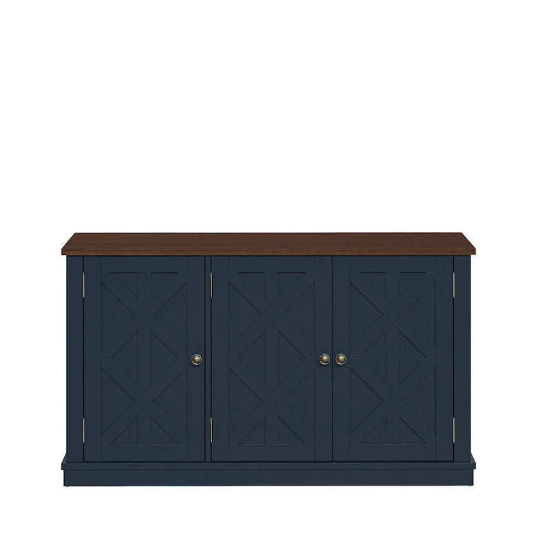 Mueble de TV de madera rústica natural de 48 pulg. - Para televisores de hasta 55 pulg.