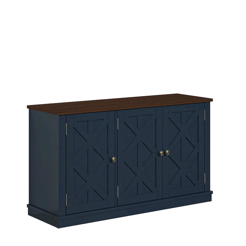 Mueble de TV de madera rústica natural de 48 pulg. - Para televisores de hasta 55 pulg.