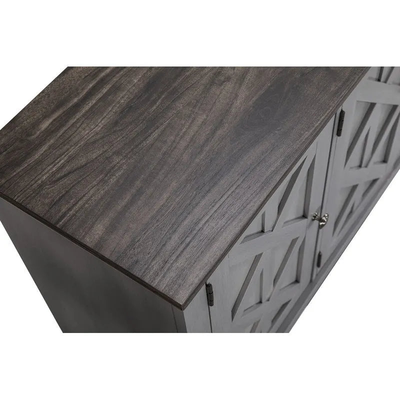 Mueble de TV de madera rústica natural de 48 pulg. - Para televisores de hasta 55 pulg.