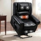 Sillones reclinables elevadores de cuero genuino con motor dual, masaje y calor, puertos USB
