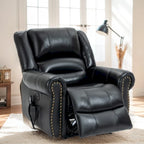 Sillones reclinables elevadores de cuero genuino con motor dual, masaje y calor, puertos USB