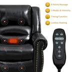 Sillones reclinables elevadores de cuero genuino con motor dual, masaje y calor, puertos USB