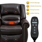 Sillones reclinables elevadores de cuero genuino con motor dual, masaje y calor, puertos USB