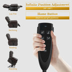 Sillones reclinables elevadores de cuero genuino con motor dual, masaje y calor, puertos USB