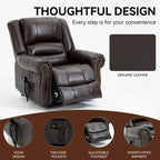 Sillones reclinables elevadores de cuero genuino con motor dual, masaje y calor, puertos USB