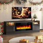 Soporte para TV de 70" con chimenea eléctrica de 36" y luces LED de 16 colores