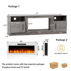 Soporte para TV de 70" con chimenea eléctrica de 36" y luces LED de 16 colores