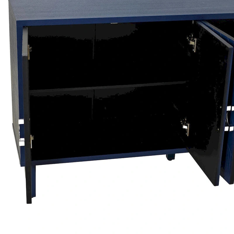 Aparador bufé de 4 puertas con patas de pino – Estante ajustable, superficie de 150 kg