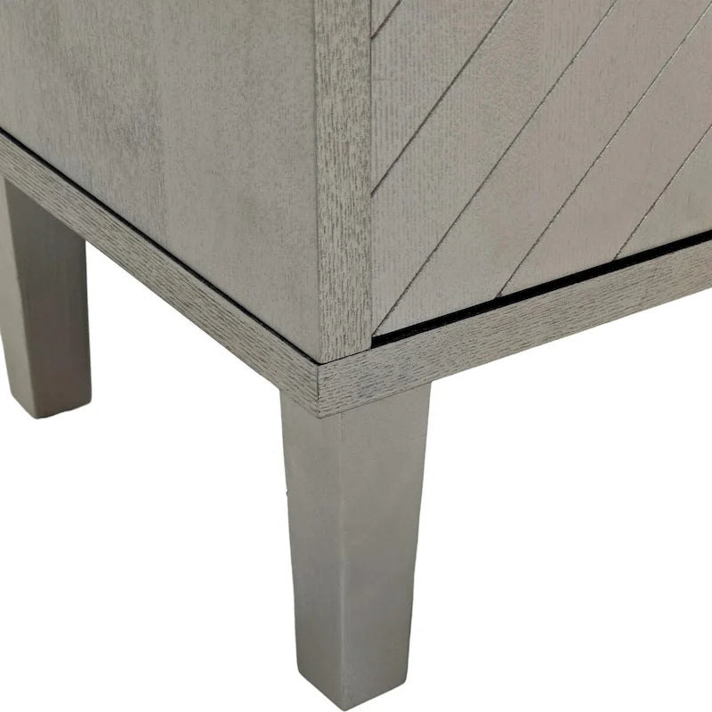 Aparador bufé de 4 puertas con patas de pino – Estante ajustable, superficie de 150 kg