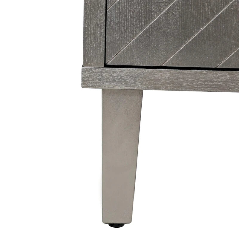 Aparador bufé de 4 puertas con patas de pino – Estante ajustable, superficie de 150 kg