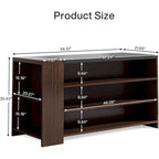 Isla de Cocina de Madera de 55" con Almacenamiento, Mesa de Isla Estacionaria de 5 Niveles con 5 Estantes